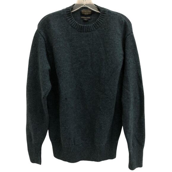 Pendleton Wool Sweater Men’s Large – Dark Teal USA Made - Flaw - Picture 1 of 5